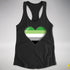 Aromantic Pride 8-Bit Pixel Heart Racerback Tank - Black